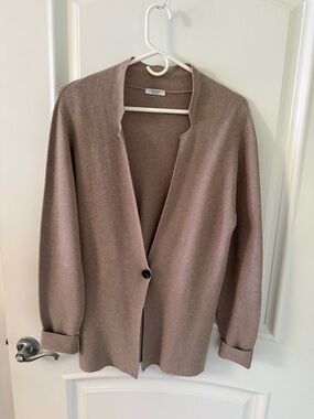 Peserico
Taupe Open Front Knit Cardigan